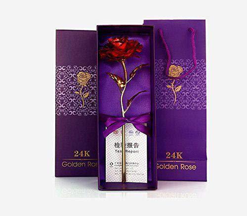 Beautiful artificial golden rose in a protective gift box. Main image