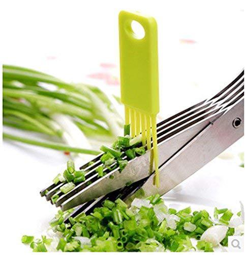 Stainless steel 5-blade herb scissors for kitchen use Main image