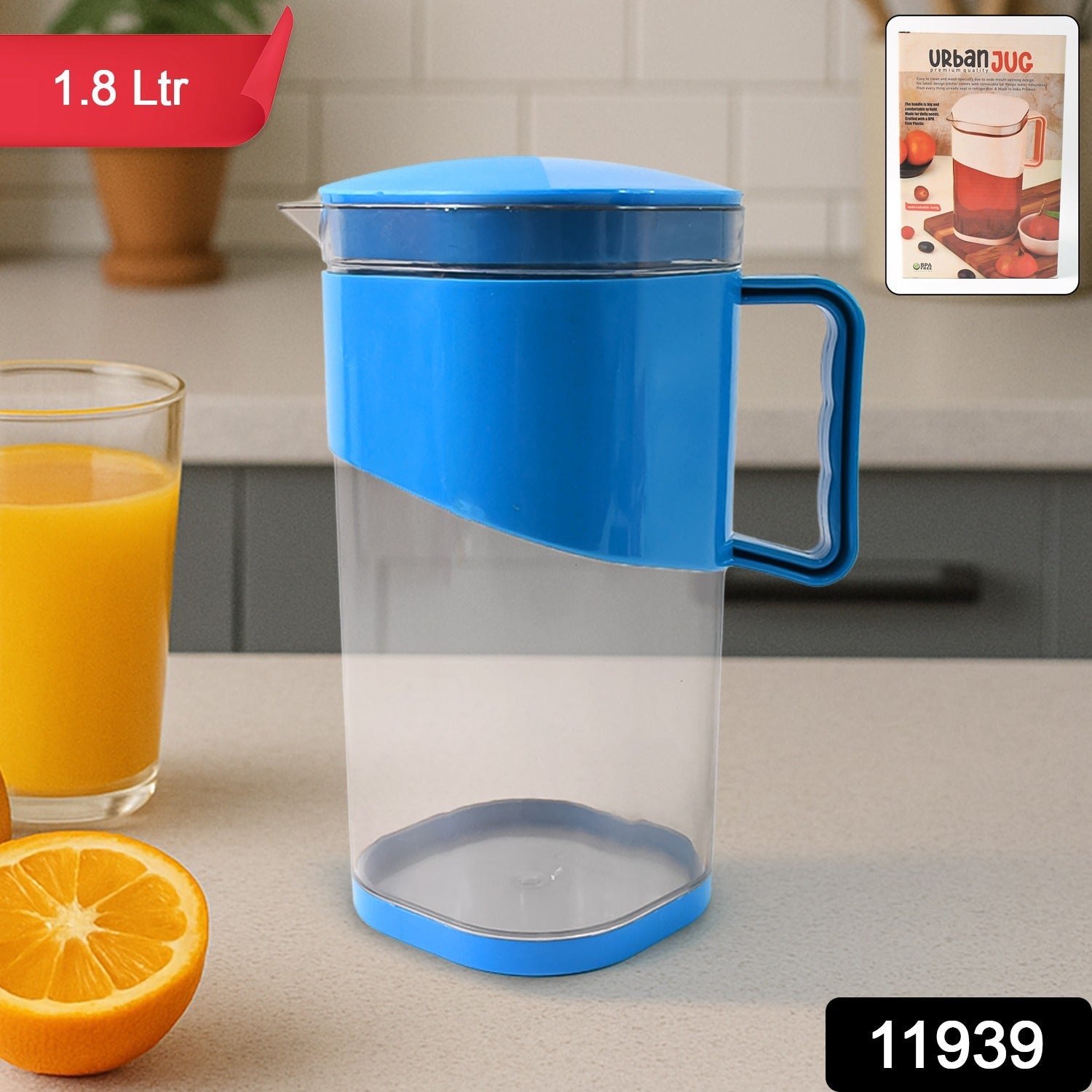 Plastic Water Jug 1.8 Litre – BPA-Free with Lid & Handle Secondary image