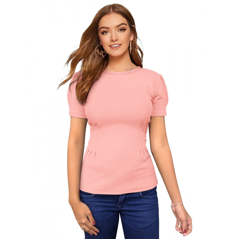 Generic Women's Western Wear Hosiery T Shirts (Peach) Main image