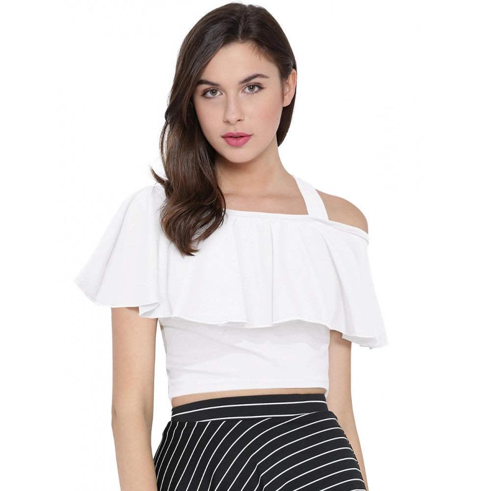 Generic Women's Western Wear Hosiery Crop Top (White) Main image