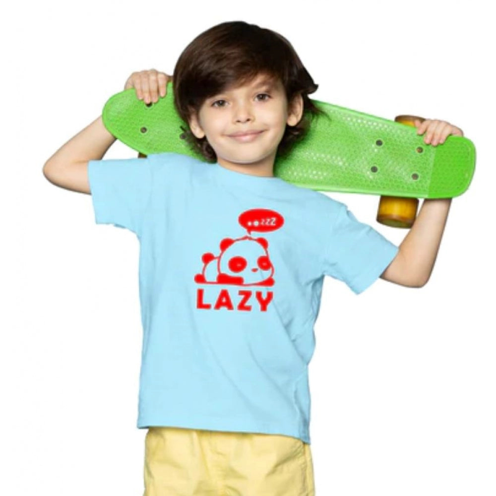 Generic Boys Cotton Lazy Half Sleeve TShirt (Sky Blue) Secondary image