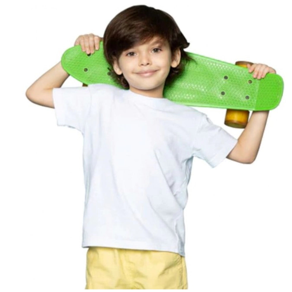 Generic Boys Cotton Plain Half Sleeve TShirt (White) Main image