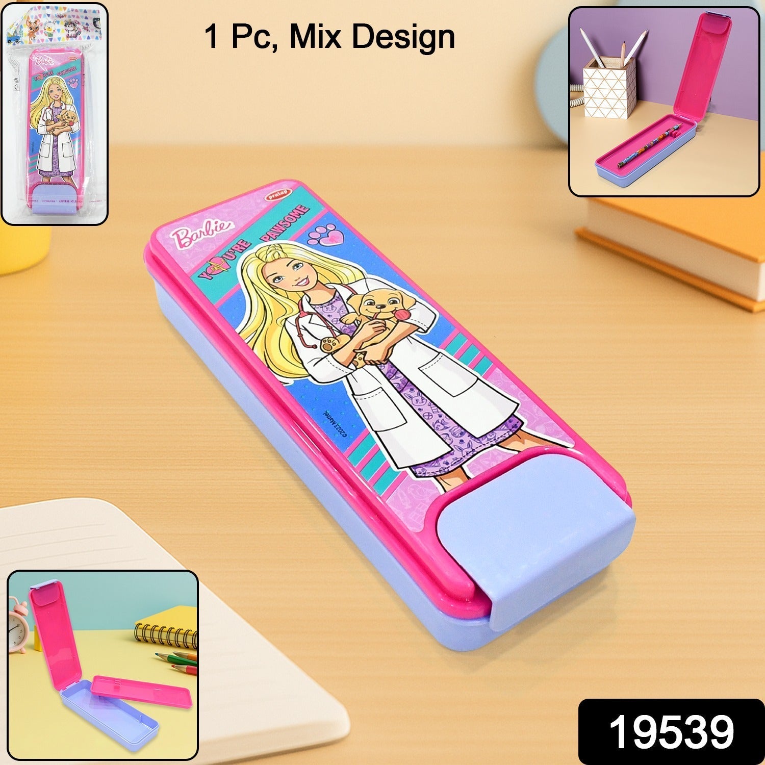 Cartoon Printed Hard Top Pencil Box – Durable Kids' Stationery Case Secondary image