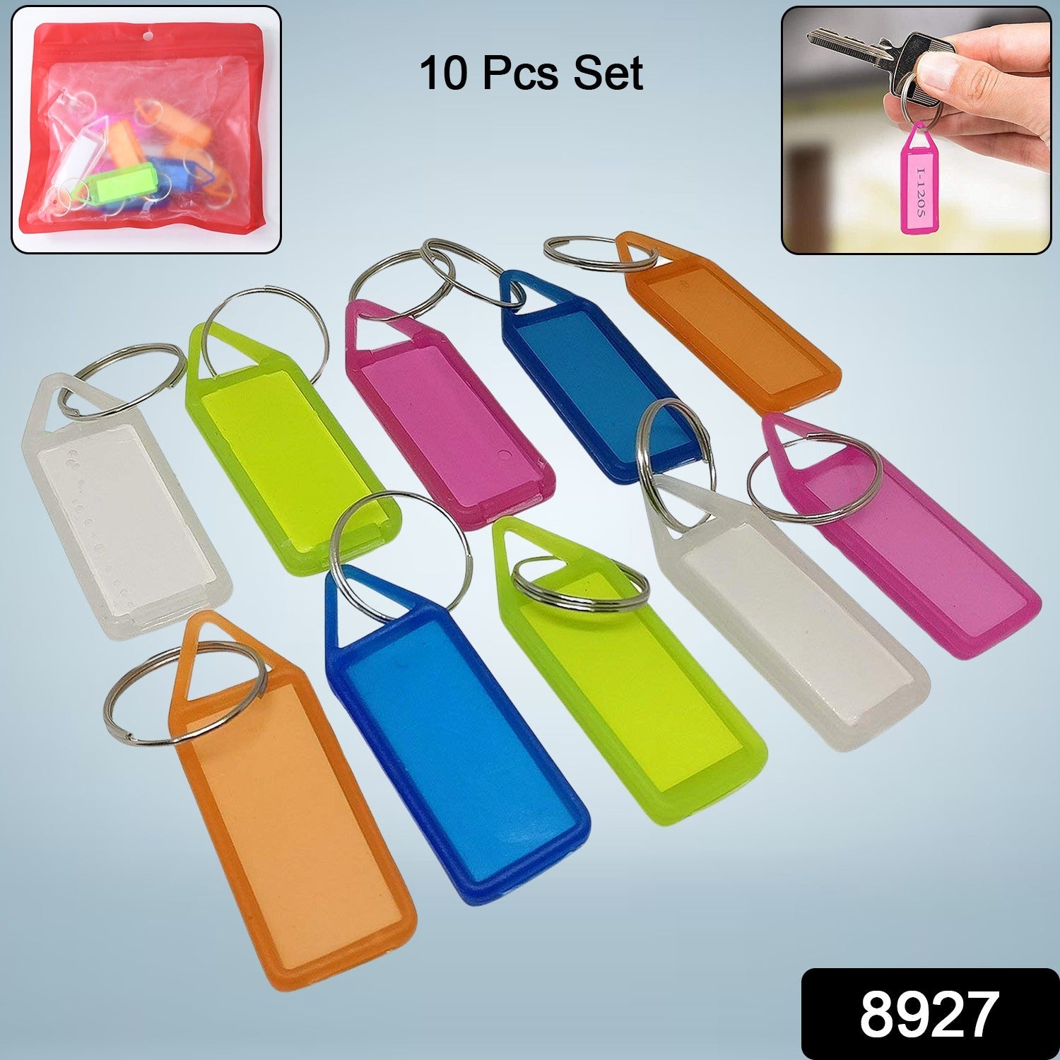 Plastic Keychain Tags – 10-Pc Set for Easy Key Organization Secondary image
