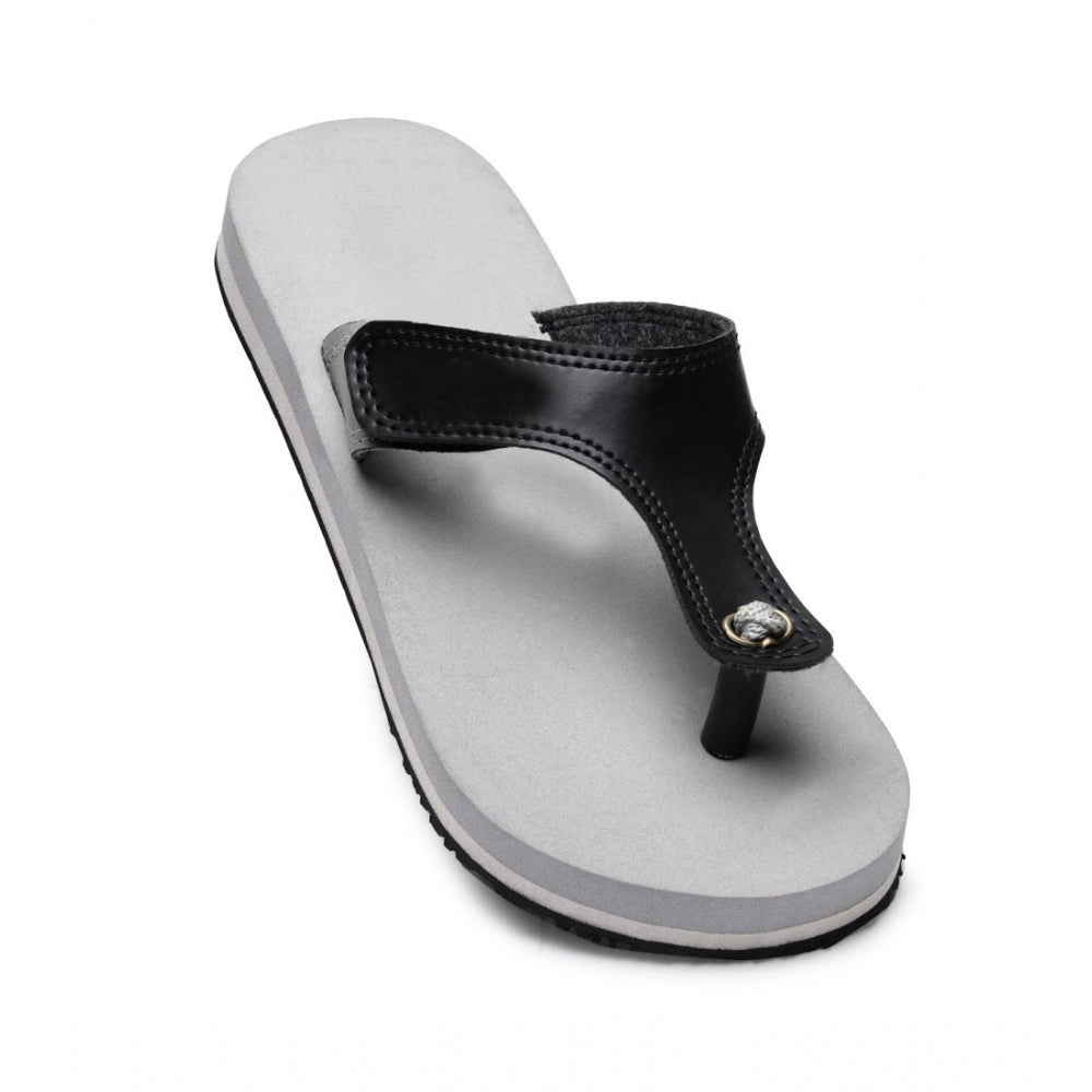 Generic Unisex Rubber Lightweight T-Style Slippers (Grey) Main image