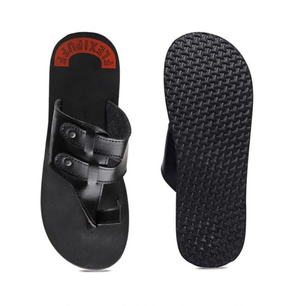 Generic Unisex Rubber Lightweight Slippers for Effortless Style (Black) Secondary image