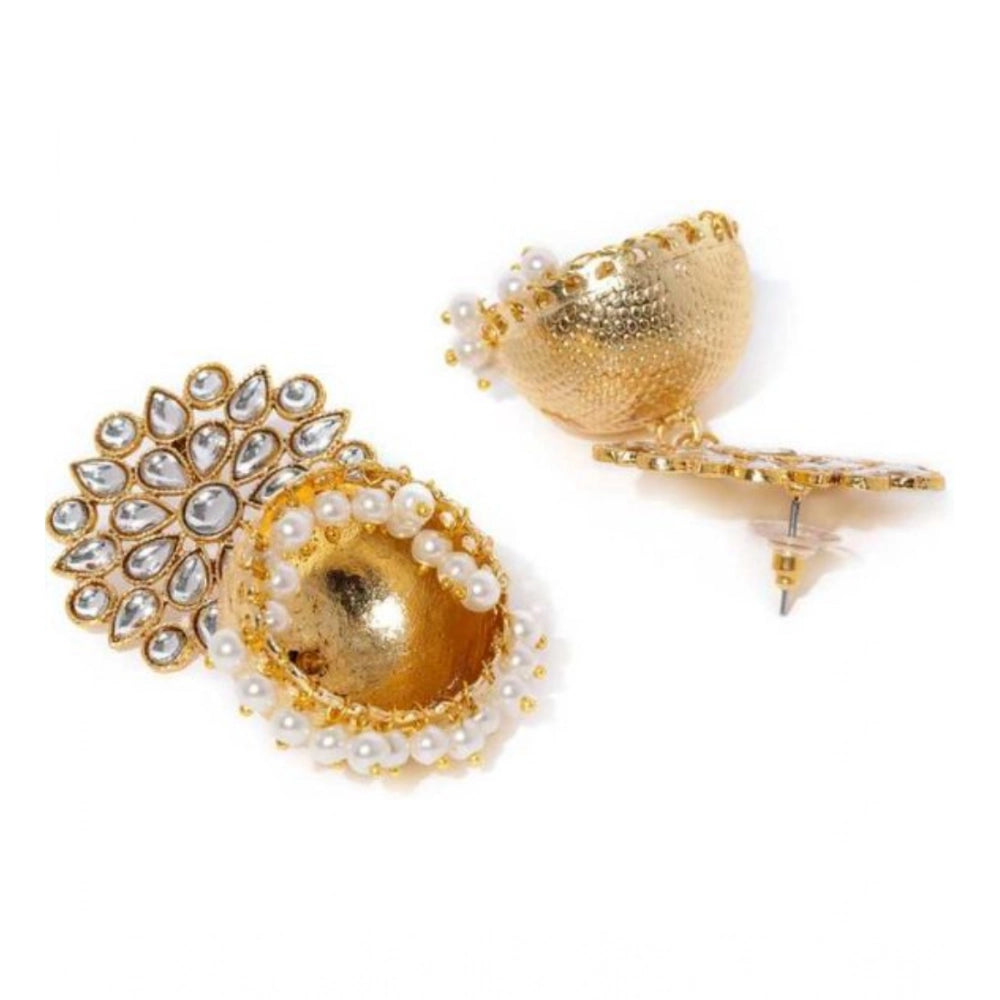 Generic Women's Rose Gold Plated Alloy Earrings (White) Secondary image