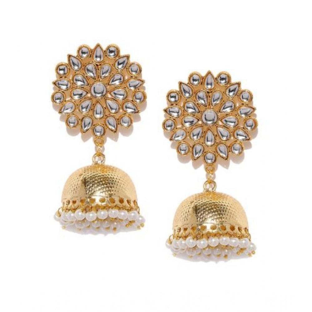 Generic Women's Rose Gold Plated Alloy Earrings (White) Main image