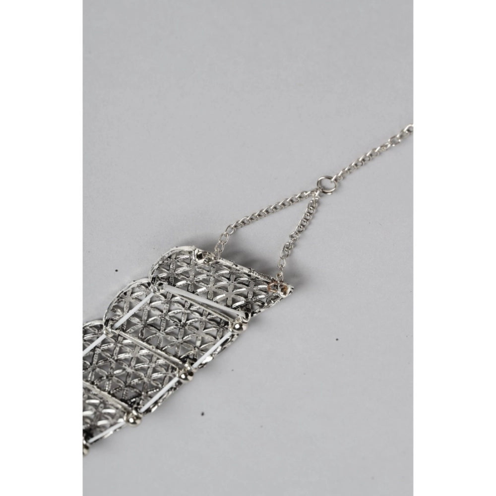 Generic Women's Rose Gold Plated Alloy Choker (Silver) Secondary image