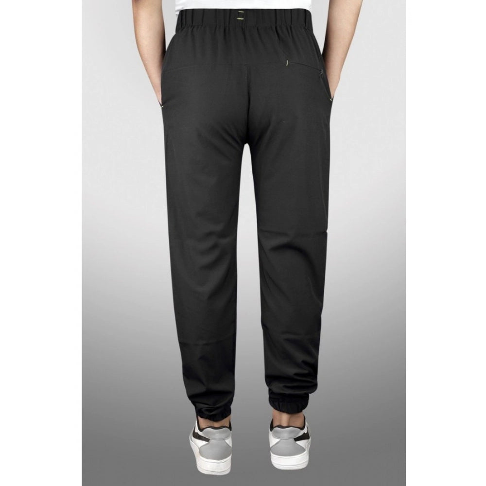 Generic Men's Polyster Solid Track Pant-Lower (Black) Secondary image