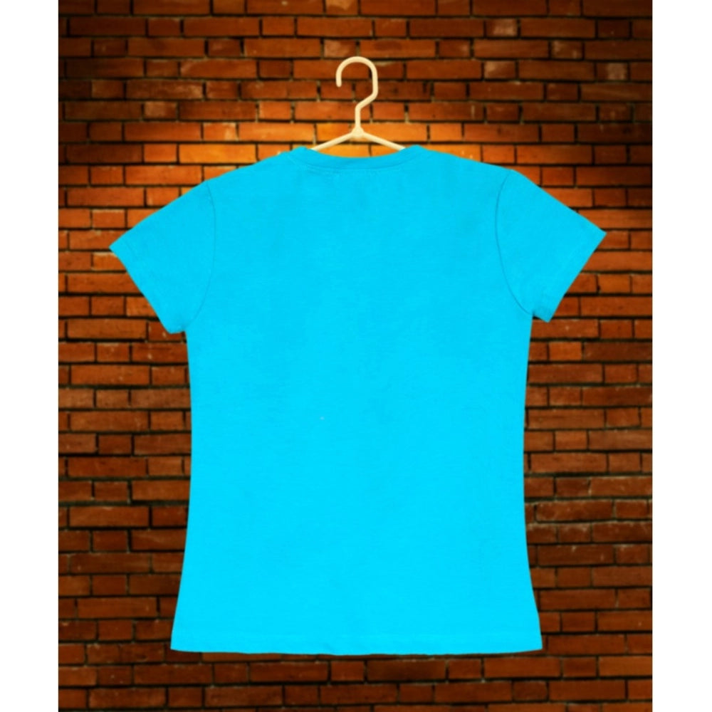 Generic Girl's Casual Short Sleeve Pom Pom Balls Cotton T Shirt (Blue) Secondary image