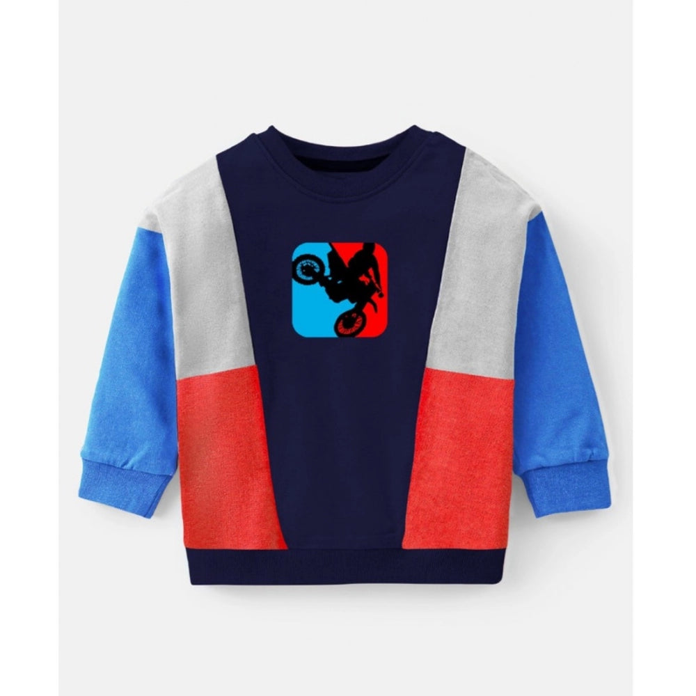 Generic Boy's Casual Full Sleeve Printed Cotton T Shirt With Pant (Blue) Secondary image