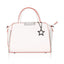 Generic Women's Faux Leather Metal Beads Handbag (White)
