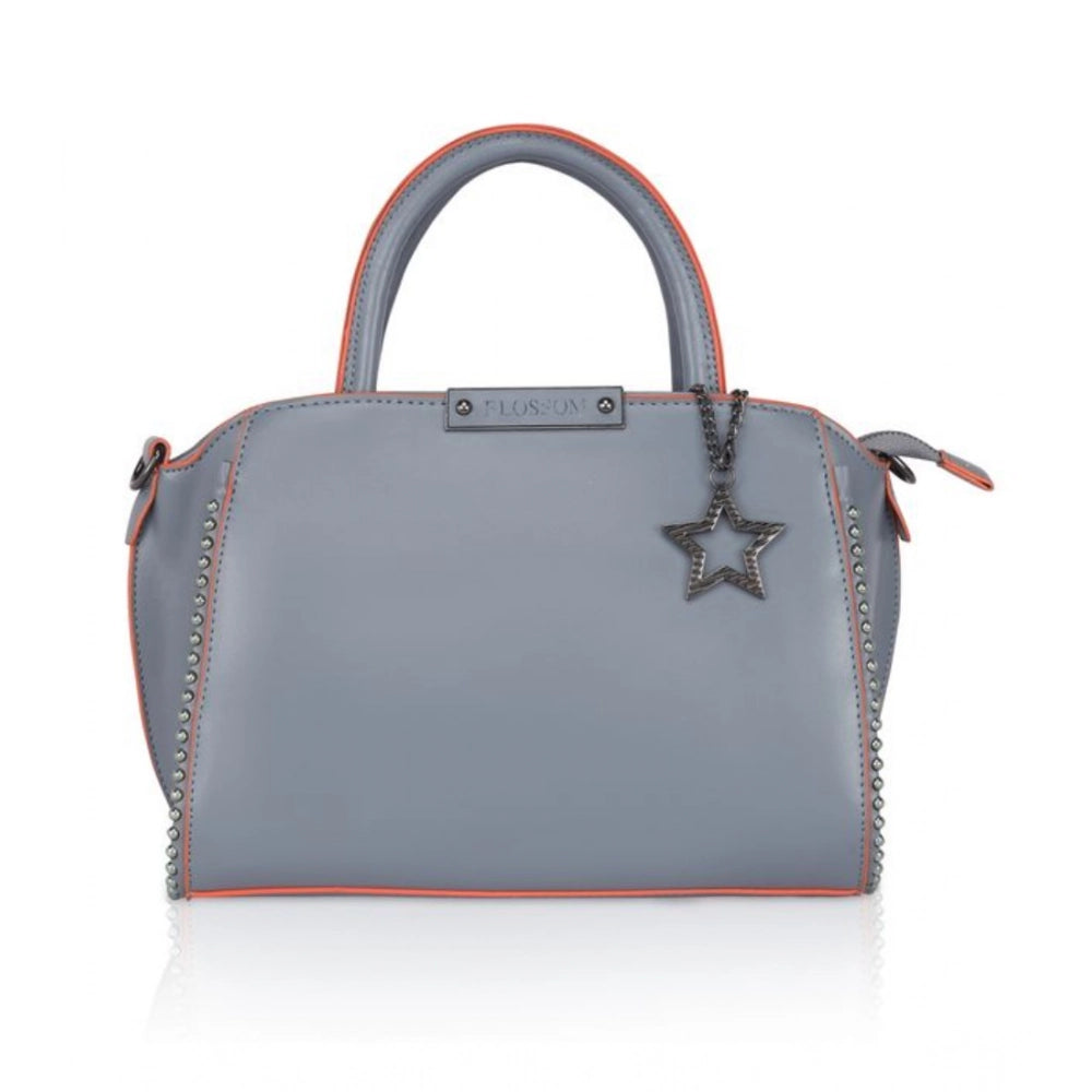 Generic Women's Faux Leather Metal Beads Handbag (Grey) Main image