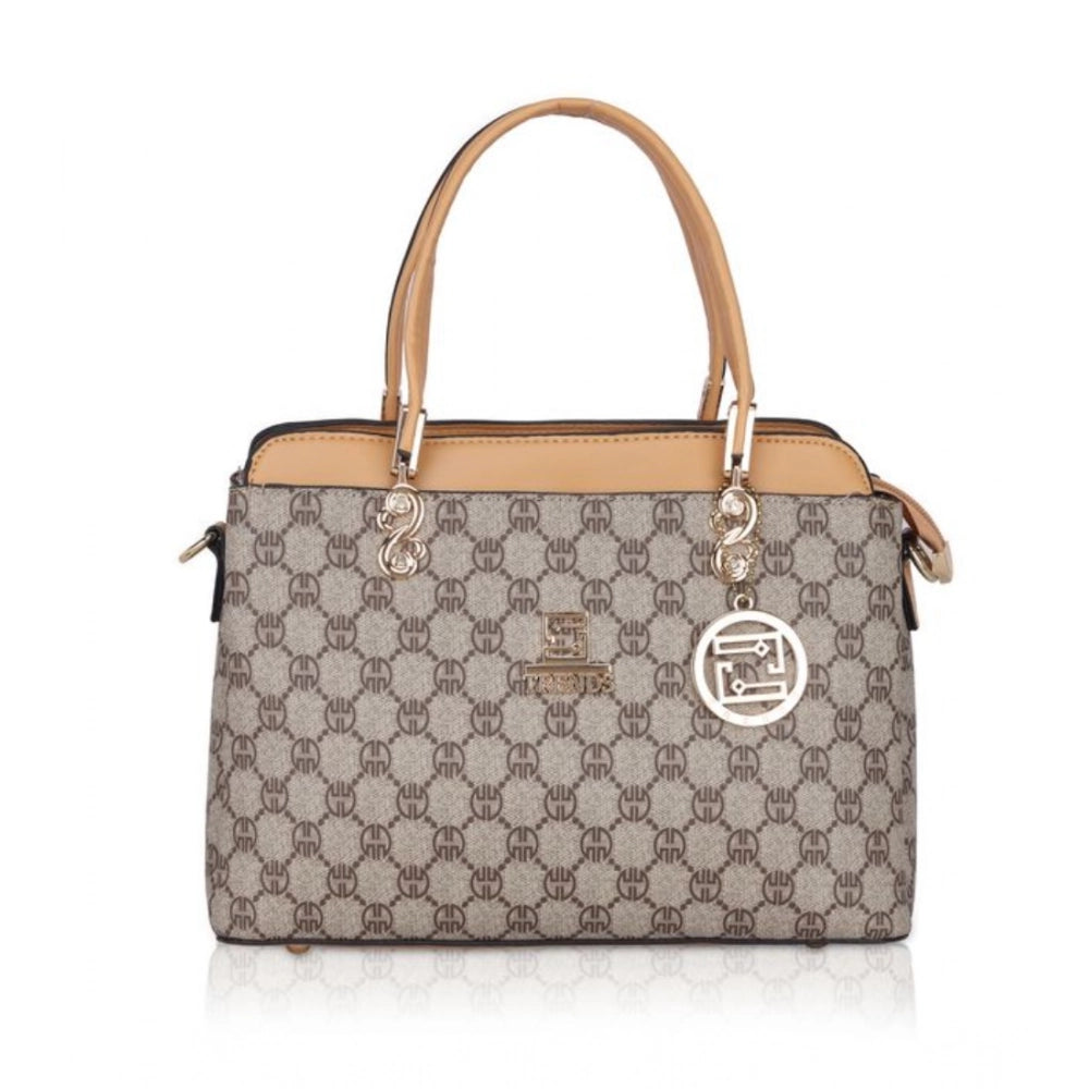 Generic Women's Faux Leather Printed Handbag (Camel) Main image