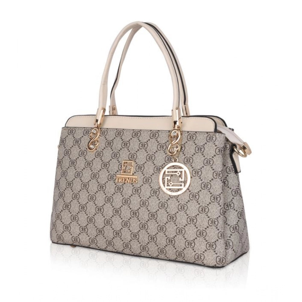 Generic Women's Faux Leather Printed Handbag (Beige) Secondary image