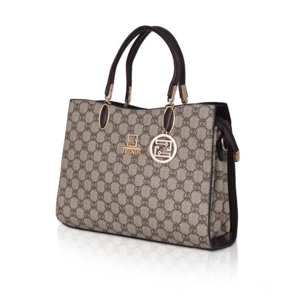 Generic Women's Faux Leather Printed Handbag (Coffee) Main image
