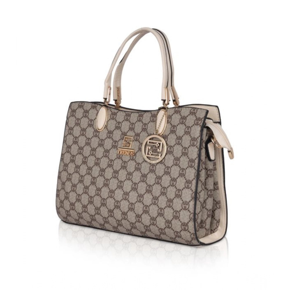 Generic Women's Faux Leather Printed Handbag (Beige) Secondary image