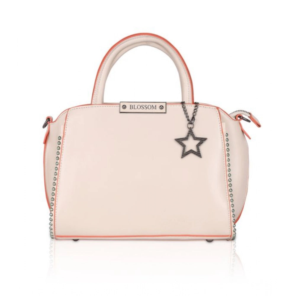 Generic Women's Faux Leather Metal Beads Handbag (Pink) Main image