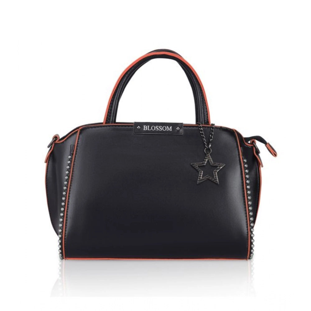 Generic Women's Faux Leather Metal Beads Handbag (Black) Main image