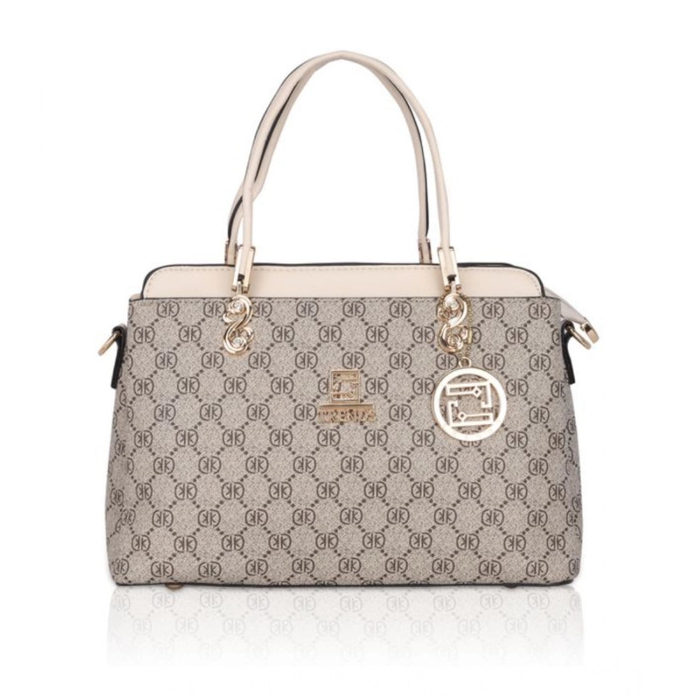 Generic Women's Faux Leather Printed Handbag (Beige) Main image