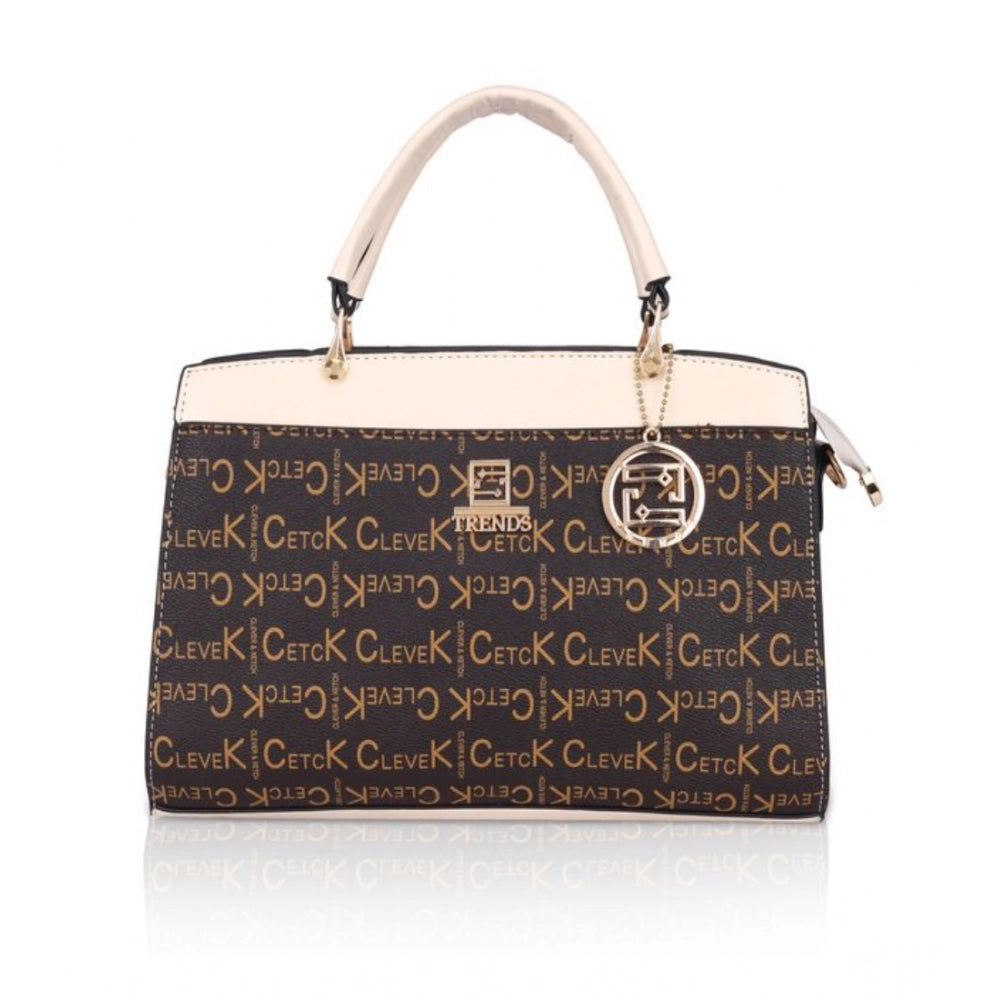 Generic Women's Faux Leather Printed Handbag (Beige) Main image
