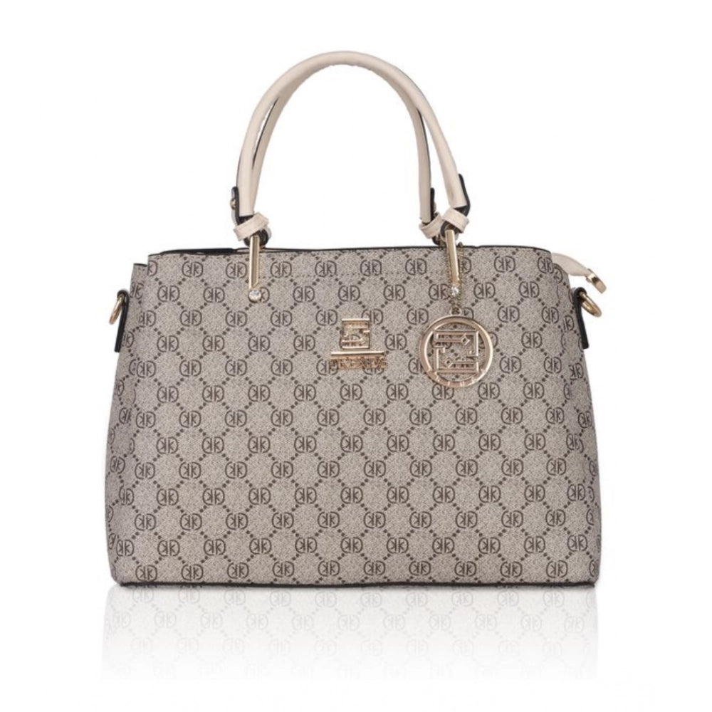 Generic Women's Faux Leather Printed Handbag (Beige) Main image