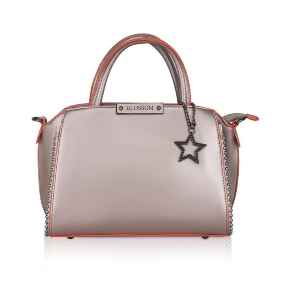 Generic Women's Faux Leather Metal Beads Handbag (Bronze) Main image
