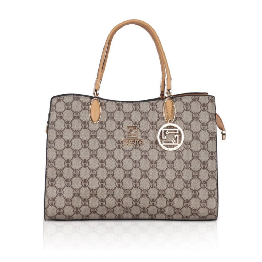 Generic Women's Faux Leather Printed Handbag (Camel) Main image