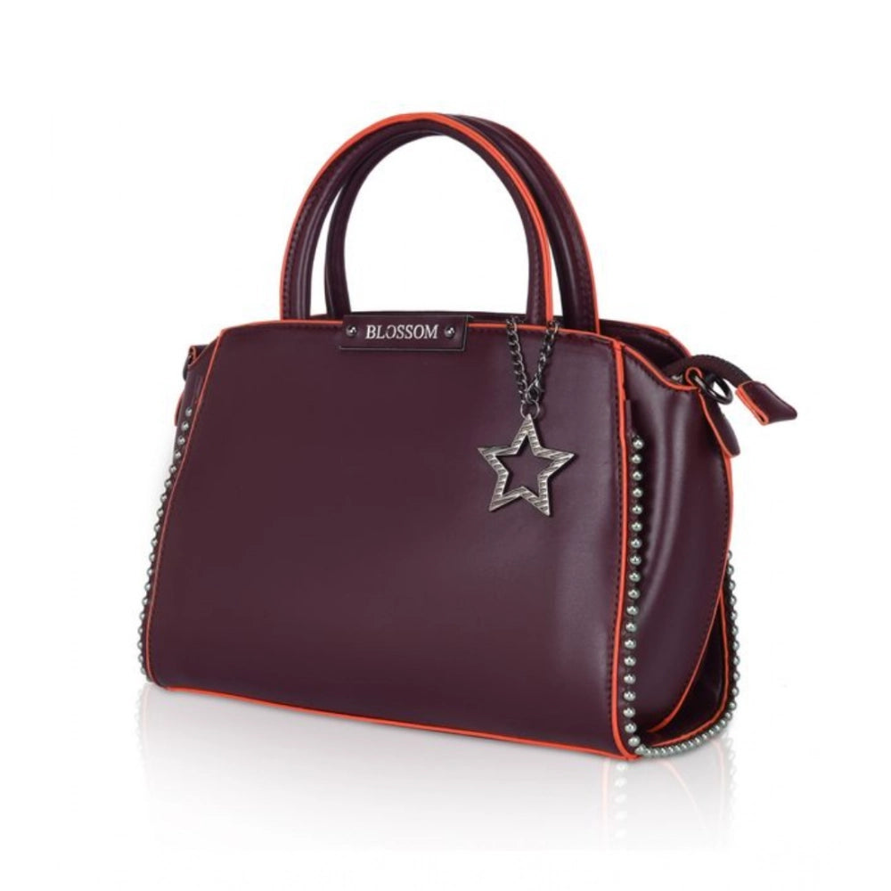 Generic Women's Faux Leather Metal Beads Handbag (Wine Red) Secondary image