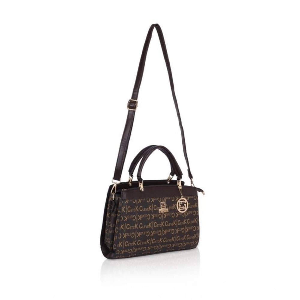 Generic Women's Faux Leather Printed Handbag (Coffee) Main image