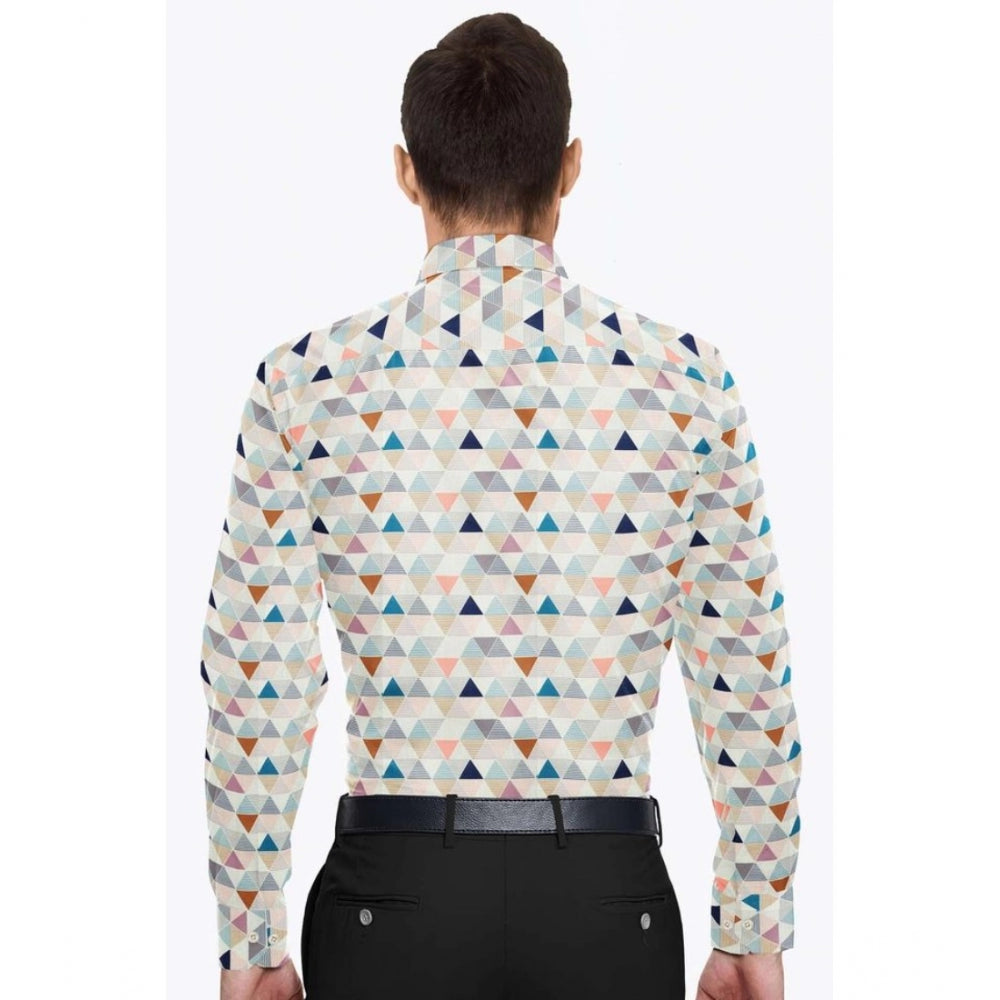 Generic Men's Cotton Blended Printed Full Sleeve Shirt (Multicolor) Secondary image