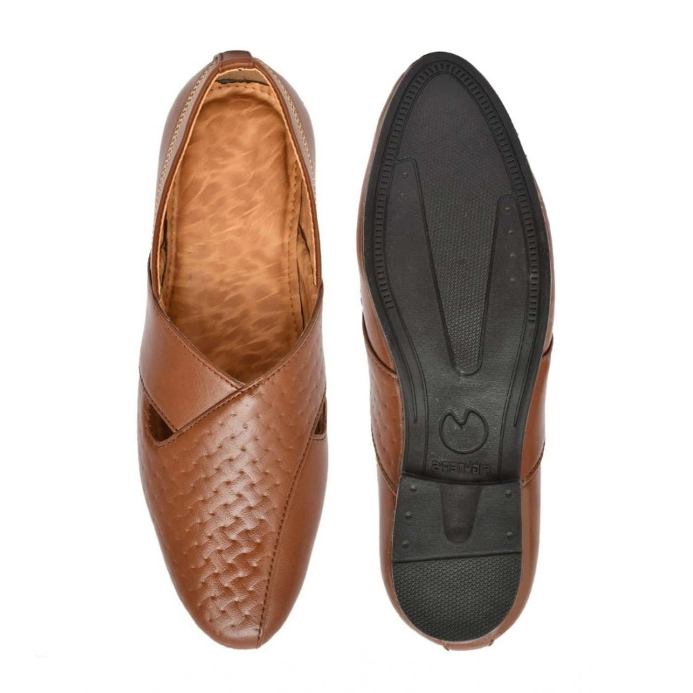 Generic Men's Faux Leather Formal Shoes (Tan) Secondary image