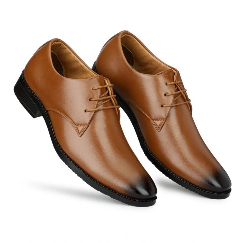 Generic Men's Faux Leather Formal Shoes (Tan) Main image