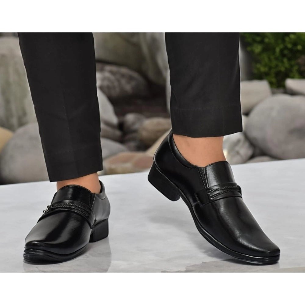Generic Men's Faux Leather Formal Shoes (Black) Secondary image