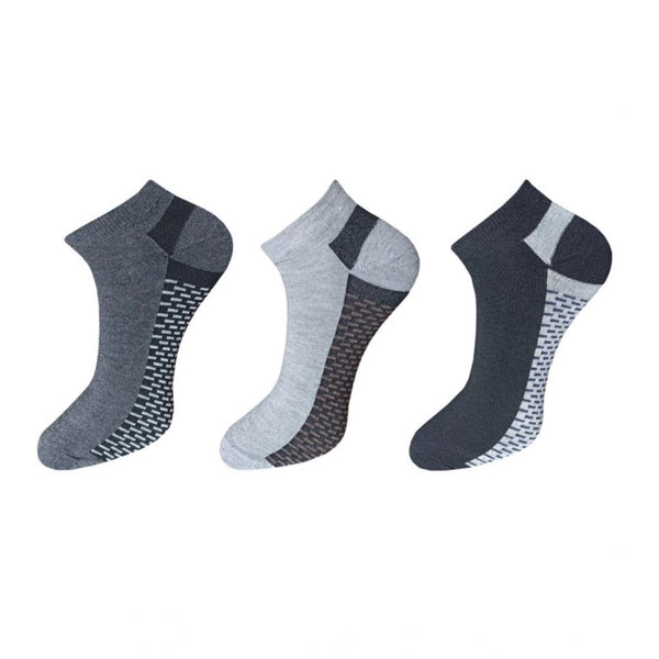 Generic 3_Pair Set Unisex Casual Cotton Solid Ankle Length Socks (Multicolor)