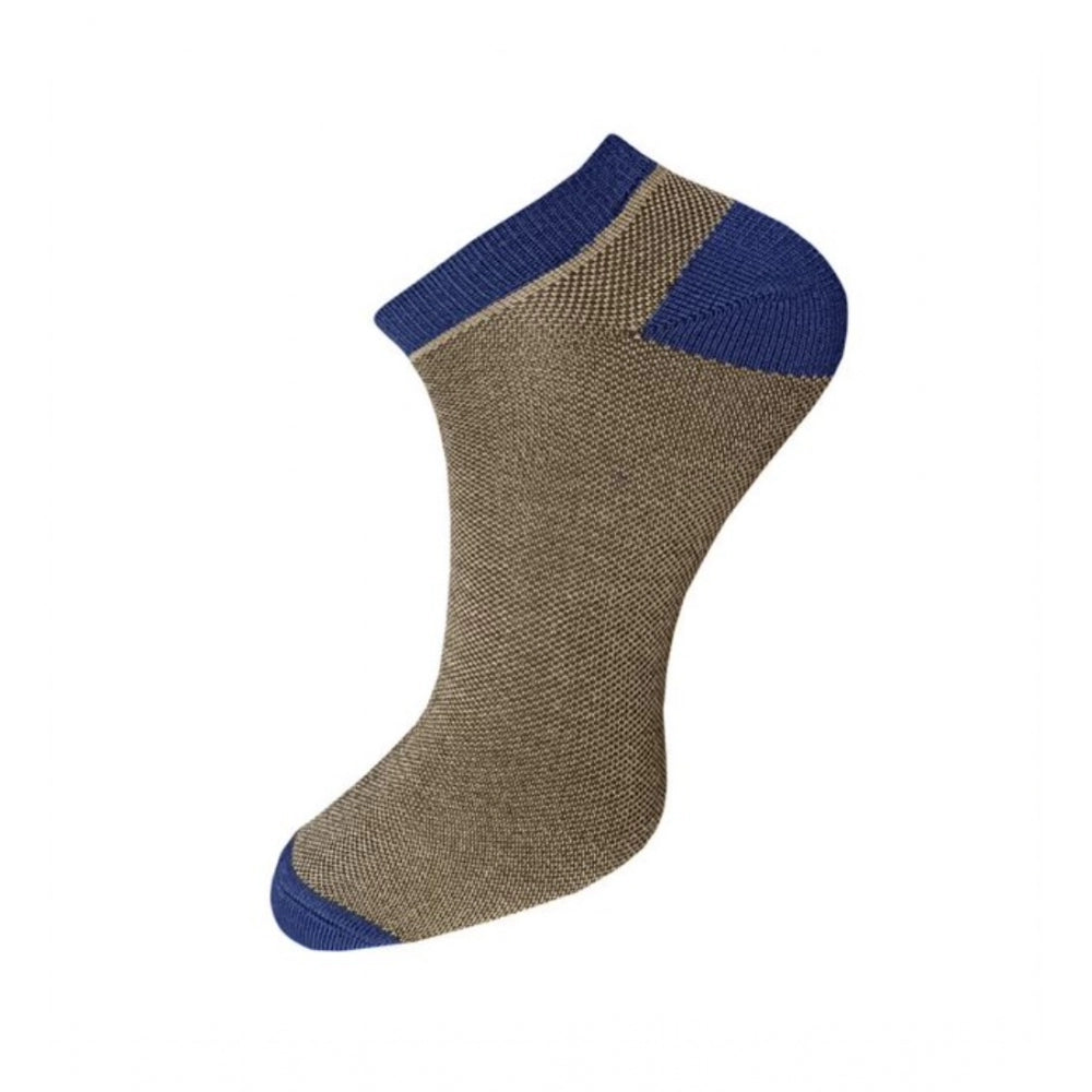 Generic 3_Pair Set Unisex Casual Cotton Solid Ankle Length Socks (Multicolor) Secondary image