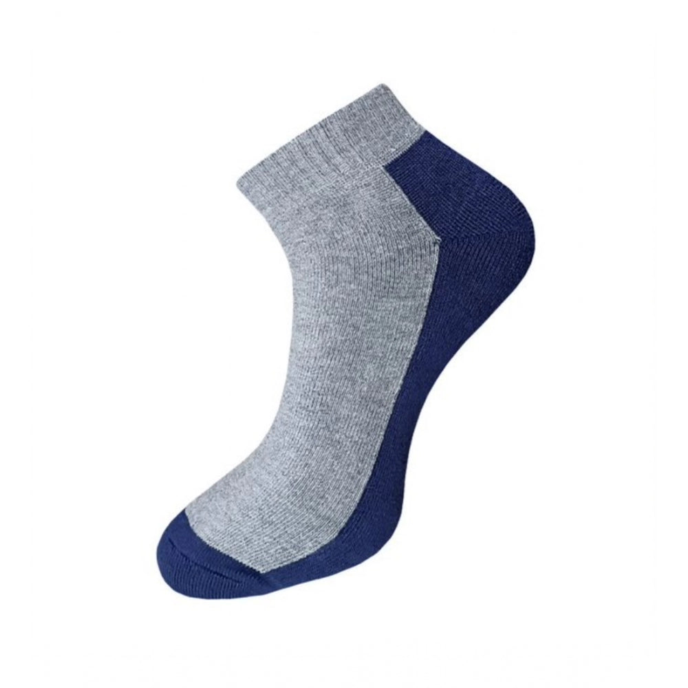 Generic 3_Pair Set Unisex Casual Cotton Solid Ankle Length Socks (Multicolor) Secondary image