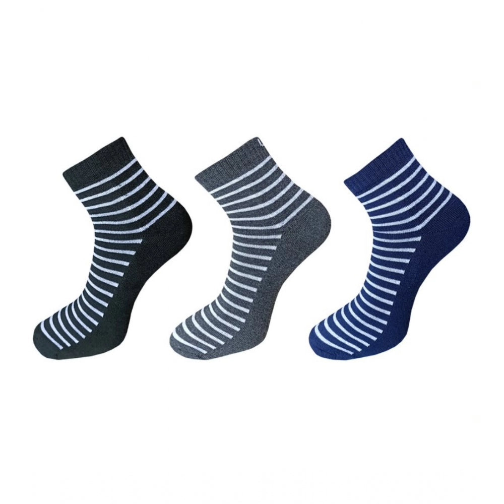 Generic 3_Pair Set Unisex Casual Cotton Printed Ankle Length Socks (Multicolor) Main image