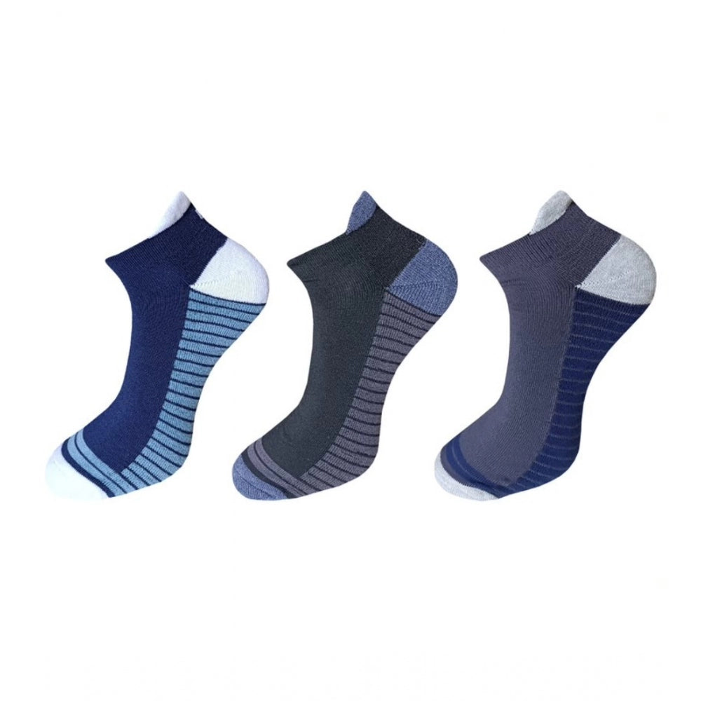 Generic 3_Pair Set Unisex Casual Cotton Printed Ankle Length Socks (Multicolor) Main image