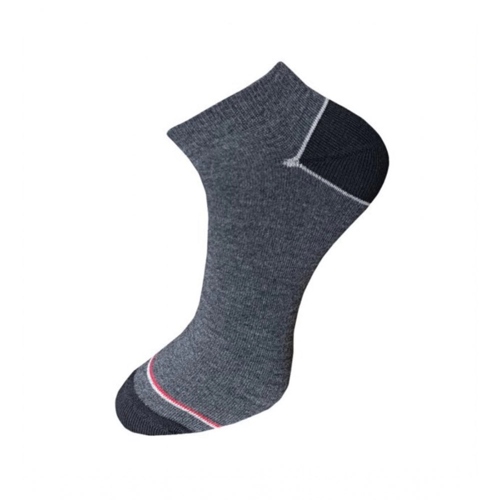 Generic 3_Pair Set Unisex Casual Cotton Solid Ankle Length Socks (Multicolor) Secondary image