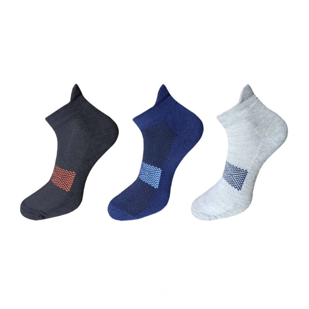 Generic 3_Pair Set Unisex Casual Cotton Printed Ankle Length Socks (Multicolor) Main image