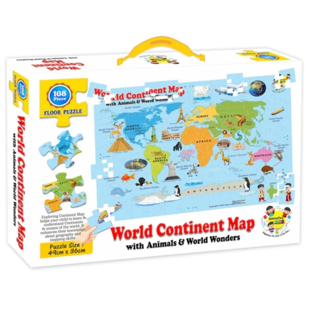 World Continent Map | Cardboard | Educational Toys | 3+ Years Main image