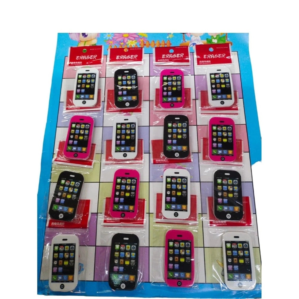 Pack Of_5 Mobile Eraser for Kids for School Use Eraser for Girls and Boys for Return Gift Item, Multicolour | Rubber | Stationery | 3+ Years Main image