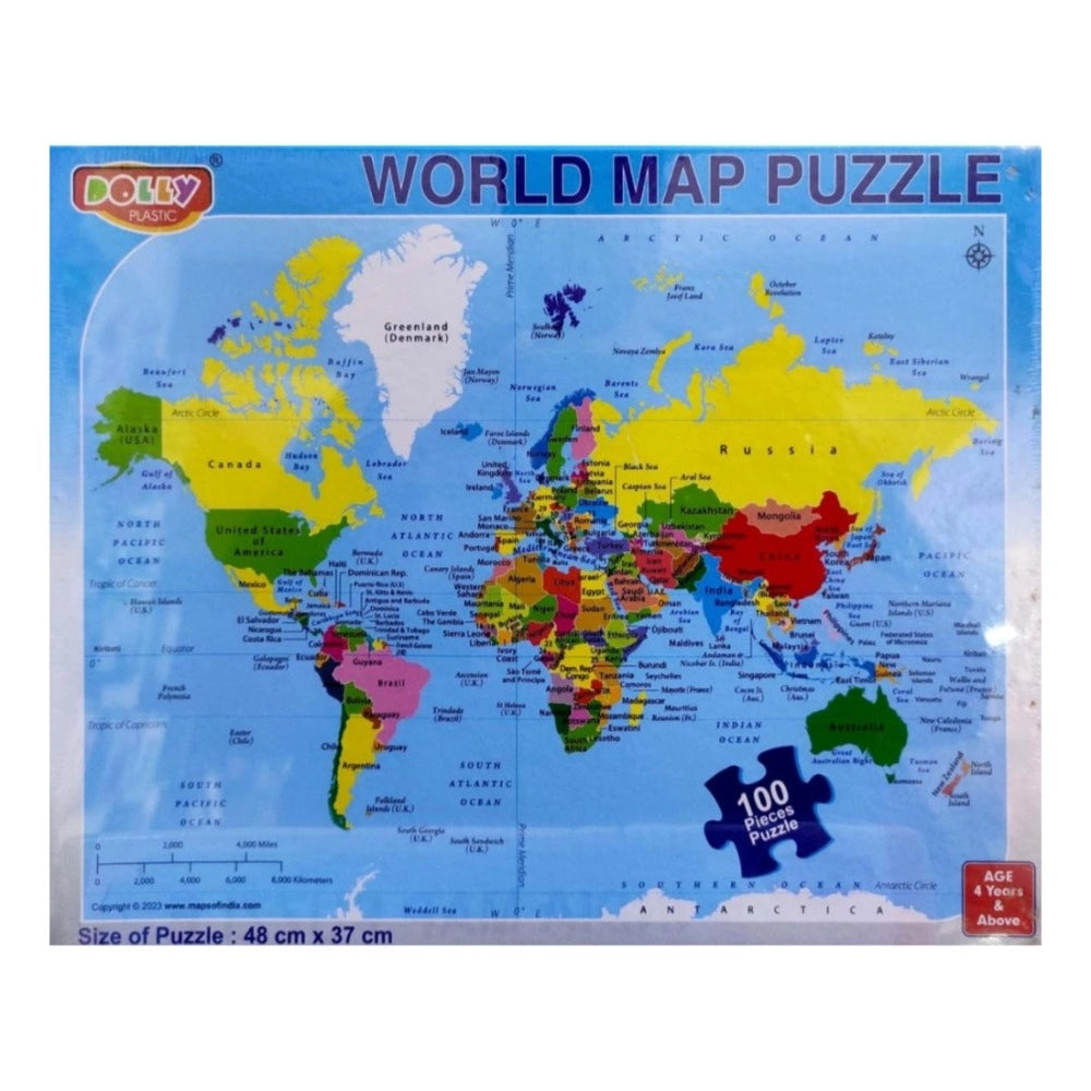 World Map Puzzle | Cardboard | Educational Toys | 3+ Years Main image