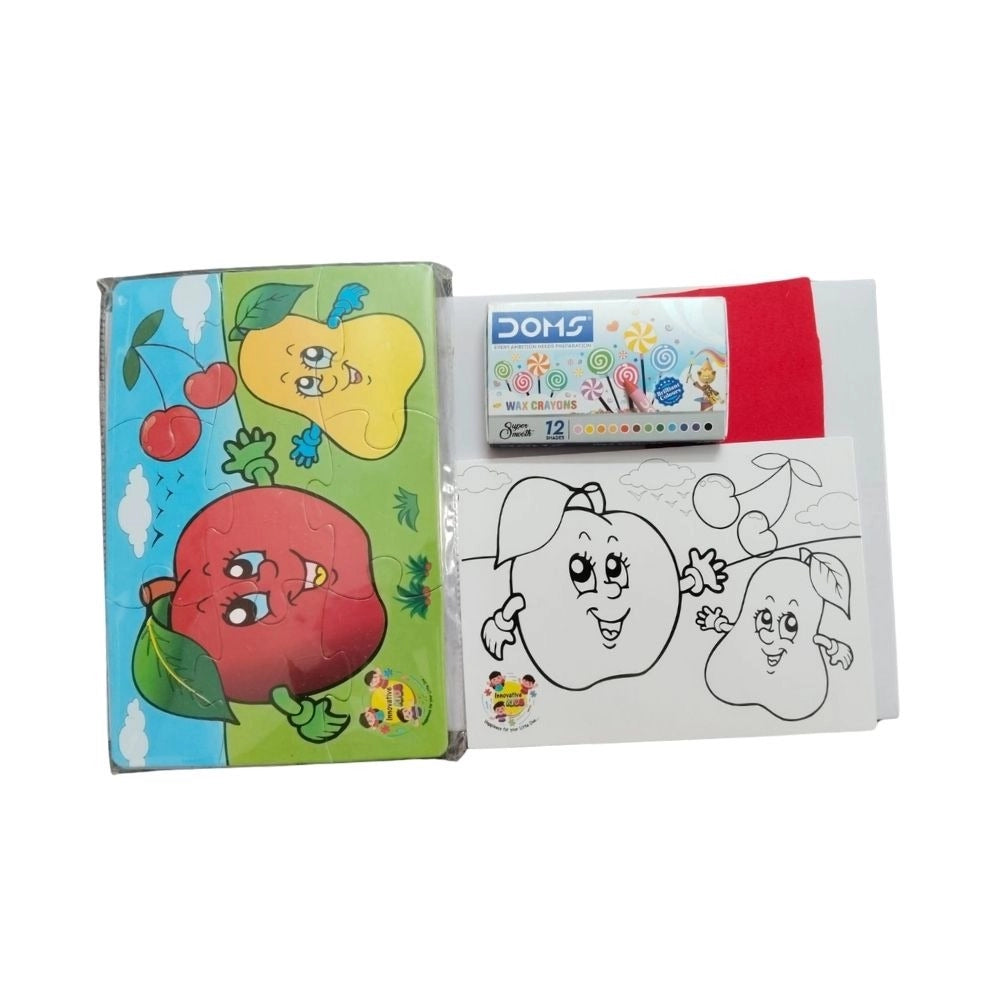 2 In 1 Puzzle &amp; ColorsFtruit |   Cardboard  |   Educational Toys| 3+ Years Secondary image