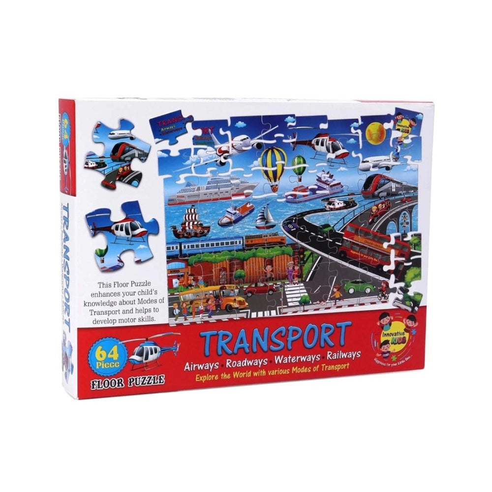 64_Pcs Set Transport Puzzle | Cardboard | Educational Toys | 4+ Years Main image
