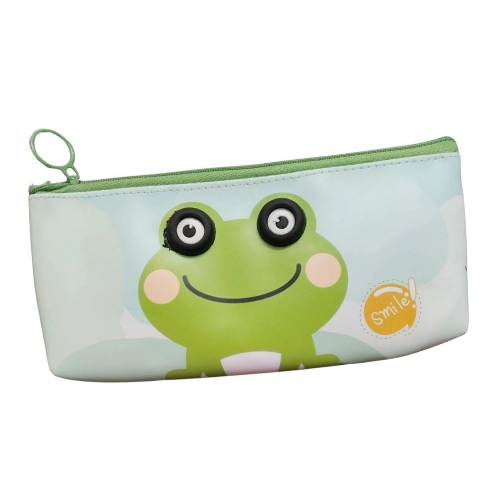 Pack Of_2 Frog Cartoon Printed Pencil Pouch |   Canvas  |   Stationery | 3+ Years Main image