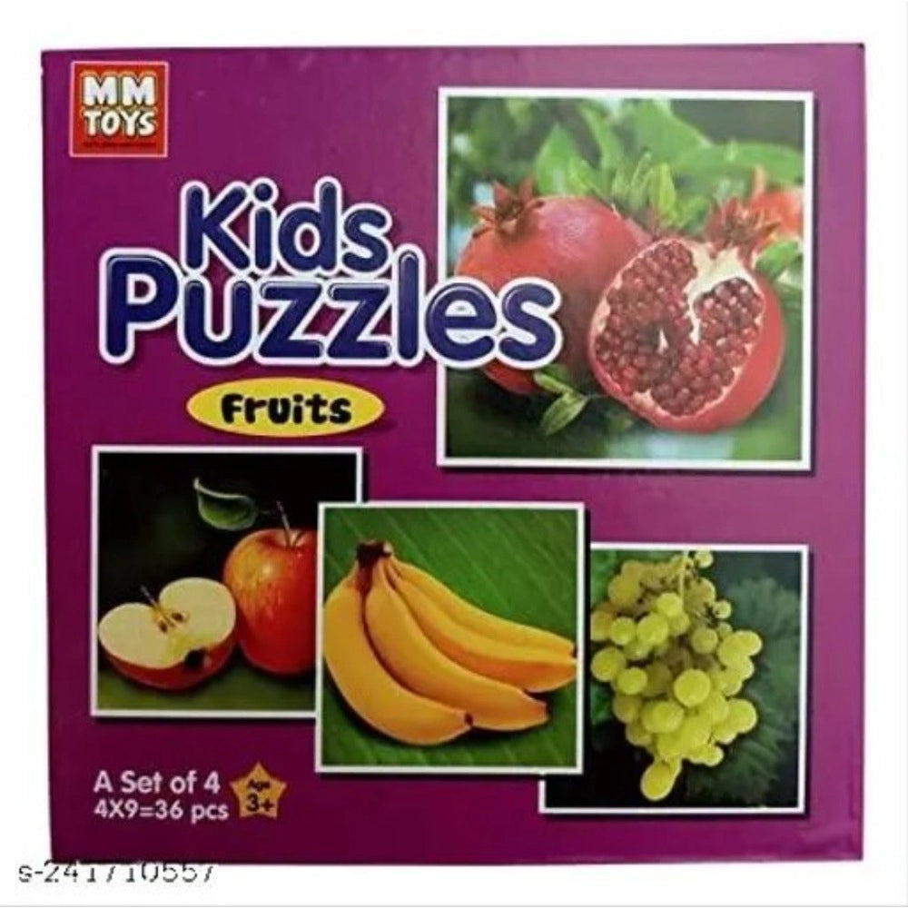 4_Pcs Set  Fruits Puzzle | Cardboard | Educational Toys | 4+ Years Main image